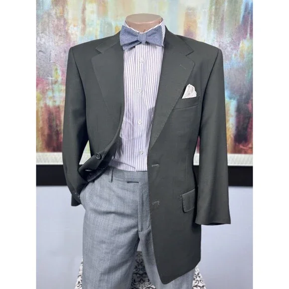 Tiglio Mens Forrest Green Super 140s Blazer 42S Made In Italy MSRP $1395